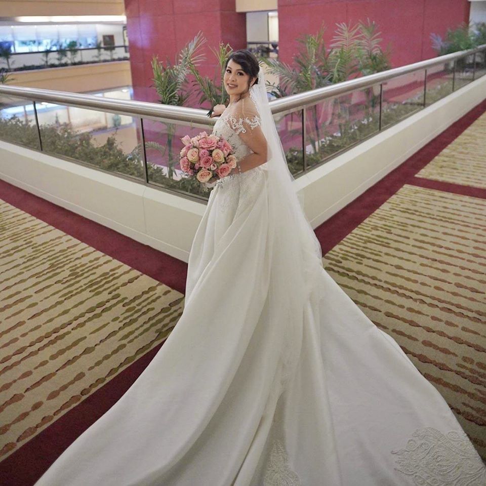 Bride Therese wearing Zandra's Gown